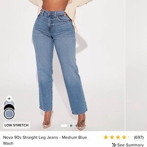 Fashion Nova High Rise Jeans - Light Blue